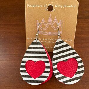 Bundle 3 for $12.  Faux Leather Teardrop Earrings.
